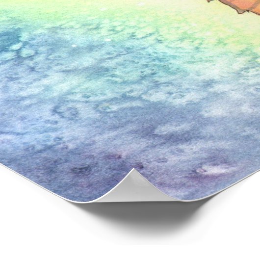 Mermaid en de Moon Bubble Fantasy Art Poster (Hoek)