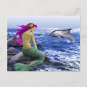 Mermaid en Dolphin Briefkaart (Voorkant)