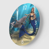 Mermaid en Dolphin Grote Klok (Hoek)