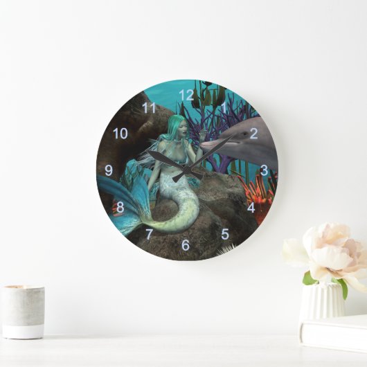 Mermaid en Dolphin Grote Klok (Huis)