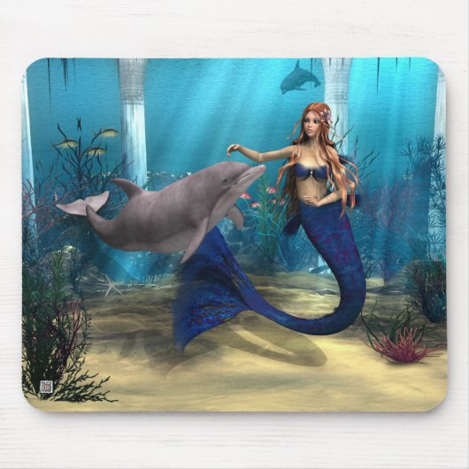 Mermaid en Dolphin Muismat (Voorkant)