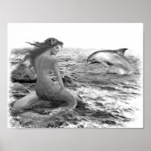 Mermaid en Dolphin Poster (Voorkant)