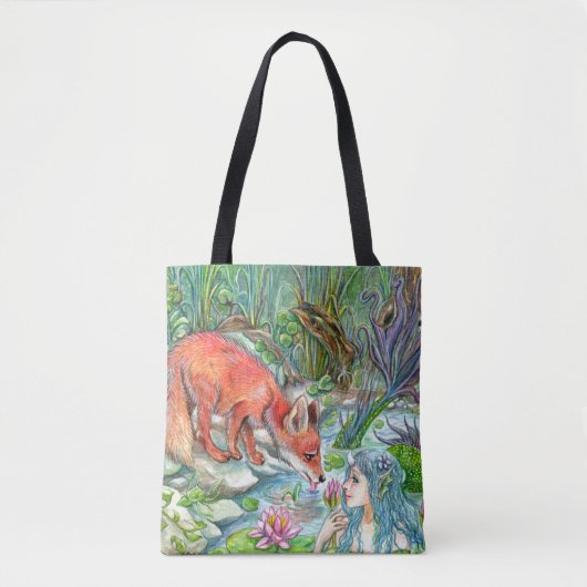 Mermaid en Fox Tote Bag (Voorkant)