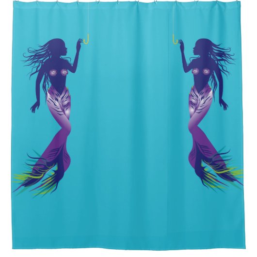 Mermaid en Golden Hook Douchegordijn (Voorkant)