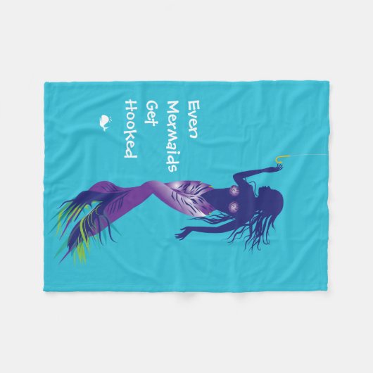 Mermaid en Golden Hook Fleece Deken (Voorkant (Horizontaal))