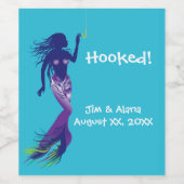 Mermaid en Golden Hook Wijn Etiket (Enkel label)