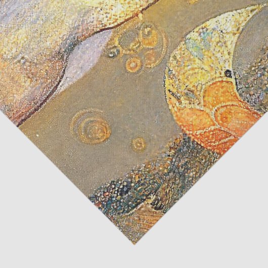 Mermaid en Golden Zee Sprites Tissuepapier (Detail)