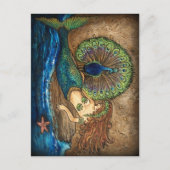 Mermaid en Peacock Briefkaart (Voorkant)