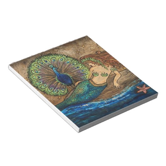 Mermaid en Peacock Notitieblok (Schuin)