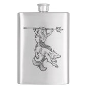 Mermaid en Wolf Flask Heupfles (Voorkant)