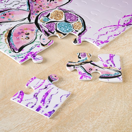 Mermaid en Zee Turtle Friends, voeg Initialen meis Legpuzzel (Zijkant)