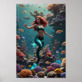 Mermaid enjoying the reef poster (Voorkant)