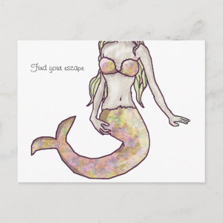 mermaid escape briefkaart