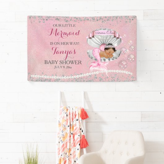 Mermaid Ethnic Baby roze Clam Shell Pearls Spandoek (Insitu)