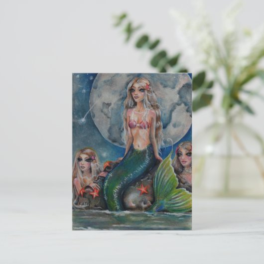 Mermaid Evening Briefkaart (Staand voorkant)