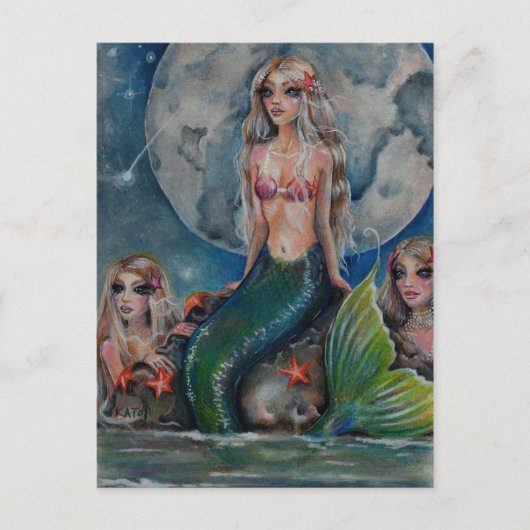Mermaid Evening Briefkaart (Voorkant)