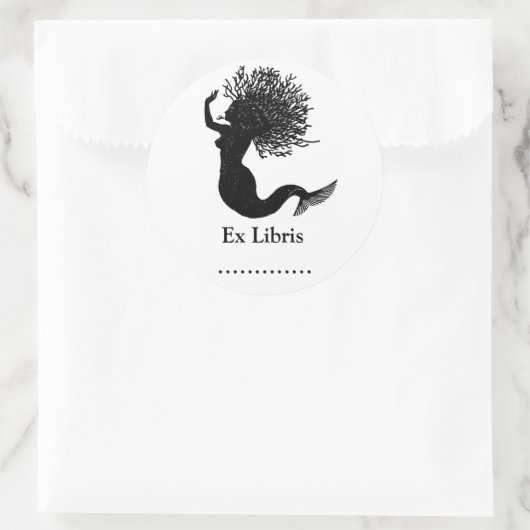 Mermaid Ex Libris Bookplate Sticker (Tas)