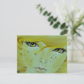 Mermaid face freckles Briefkaart (Staand voorkant)