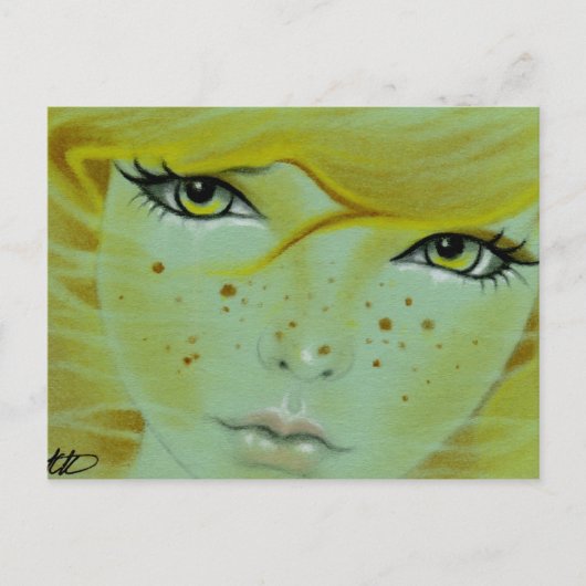 Mermaid face freckles Briefkaart (Voorkant)