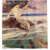"Mermaid" Fairy Art van Alice B Woodward Douchegordijn (Voorkant)