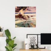 "Mermaid" Fairy Art van Alice B Woodward Poster (Thuiskantoor)