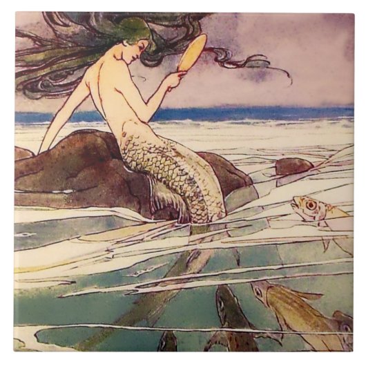 "Mermaid" Fairy Art van Alice B Woodward Tegeltje (Voorkant)