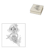 Mermaid fairy rubberstempel (Gestempeld)