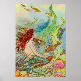 Mermaid Fairy Tale van Elenore Abbott Poster
