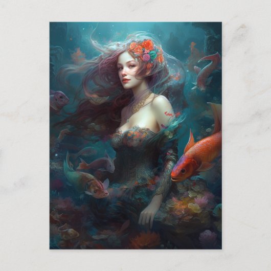 Mermaid Fantasy Art Briefkaart (Voorkant)