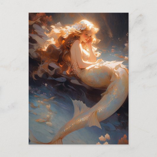 Mermaid Fantasy Art Briefkaart (Voorkant)