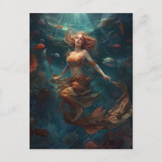 Mermaid Fantasy Art Briefkaart (Voorkant)