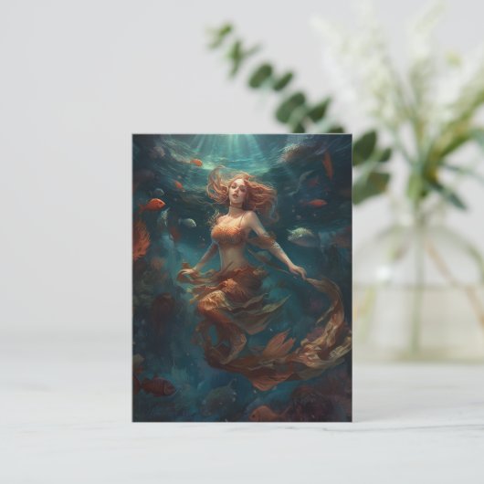 Mermaid Fantasy Art Briefkaart (Staand voorkant)
