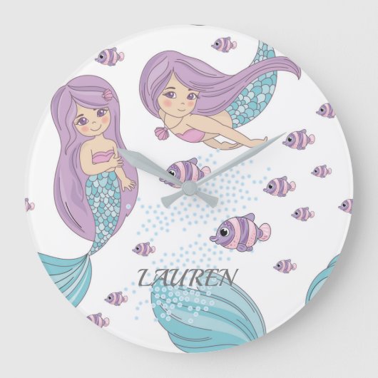 Mermaid Fantasy Art Grote Klok (Voorkant)