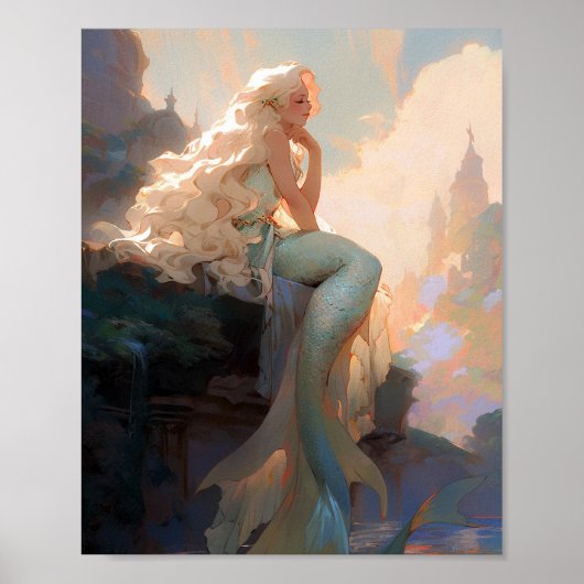 Mermaid Fantasy Art Poster (Voorkant)