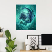 Mermaid Fantasy Art Print - Geheime Kisses (Thuiskantoor)