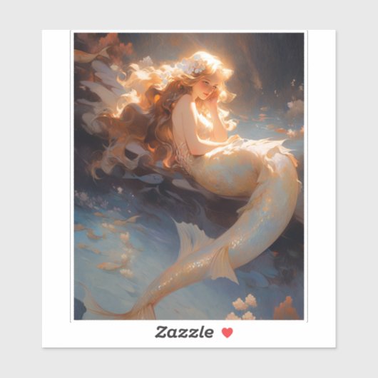 Mermaid Fantasy Art Sticker (Vel)