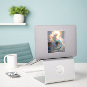 Mermaid Fantasy Art Sticker (Laptop op bureau)