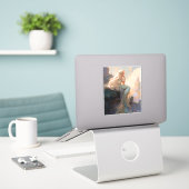 Mermaid Fantasy Art Sticker (Laptop op bureau)