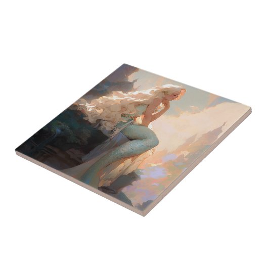 Mermaid Fantasy Art Tegeltje (Zijkant)
