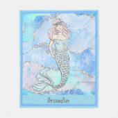 Mermaid Fantasy Beauful Blue Ocean Glitter Fleece Deken (Voorkant)