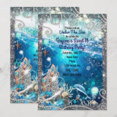 Mermaid Fantasy Blonde Enchanted Zee Sweet 16 Kaart (Voorkant / Achterkant)