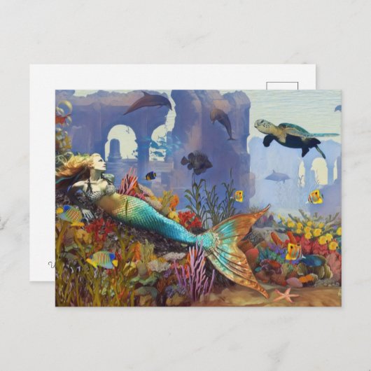 Mermaid Fantasy Briefkaart (Voorkant / Achterkant)