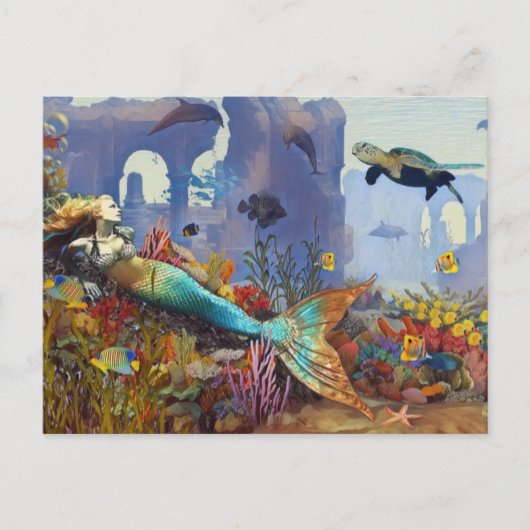 Mermaid Fantasy Briefkaart (Voorkant)