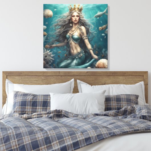 Mermaid Fantasy Canvas Afdruk (Insitu (Slaapkamer))