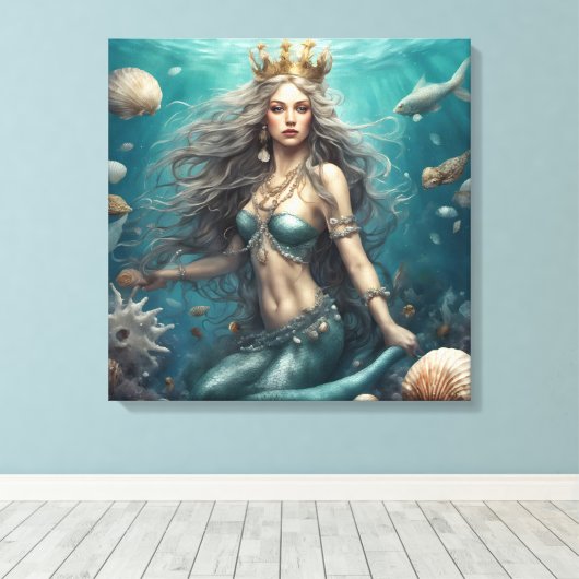 Mermaid Fantasy Canvas Afdruk (Insitu (Houten vloer))