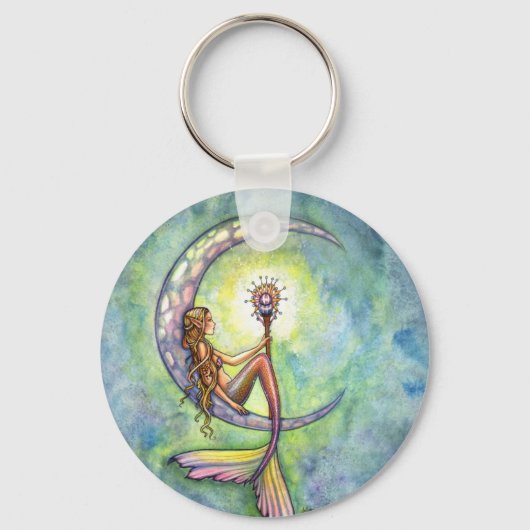 Mermaid Fantasy Fairy Art van Molly Harrison Sleutelhanger (Voorkant)