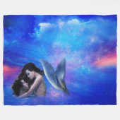 Mermaid Fantasy Fleece Deken (Voorkant (Horizontaal))