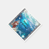 Mermaid Fantasy Red Head Enchanted Verjaardagsfees Servetten (Hoek)