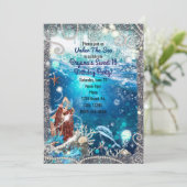 Mermaid Fantasy Red Head Enchanted Zee Sweet 16 Kaart (Staand voorkant)