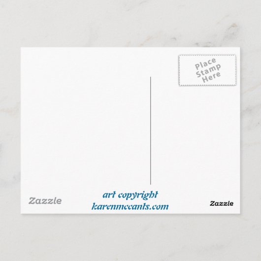 Mermaid Fantasy "The Dragonfly Ketting" Art Briefkaart (Achterkant)